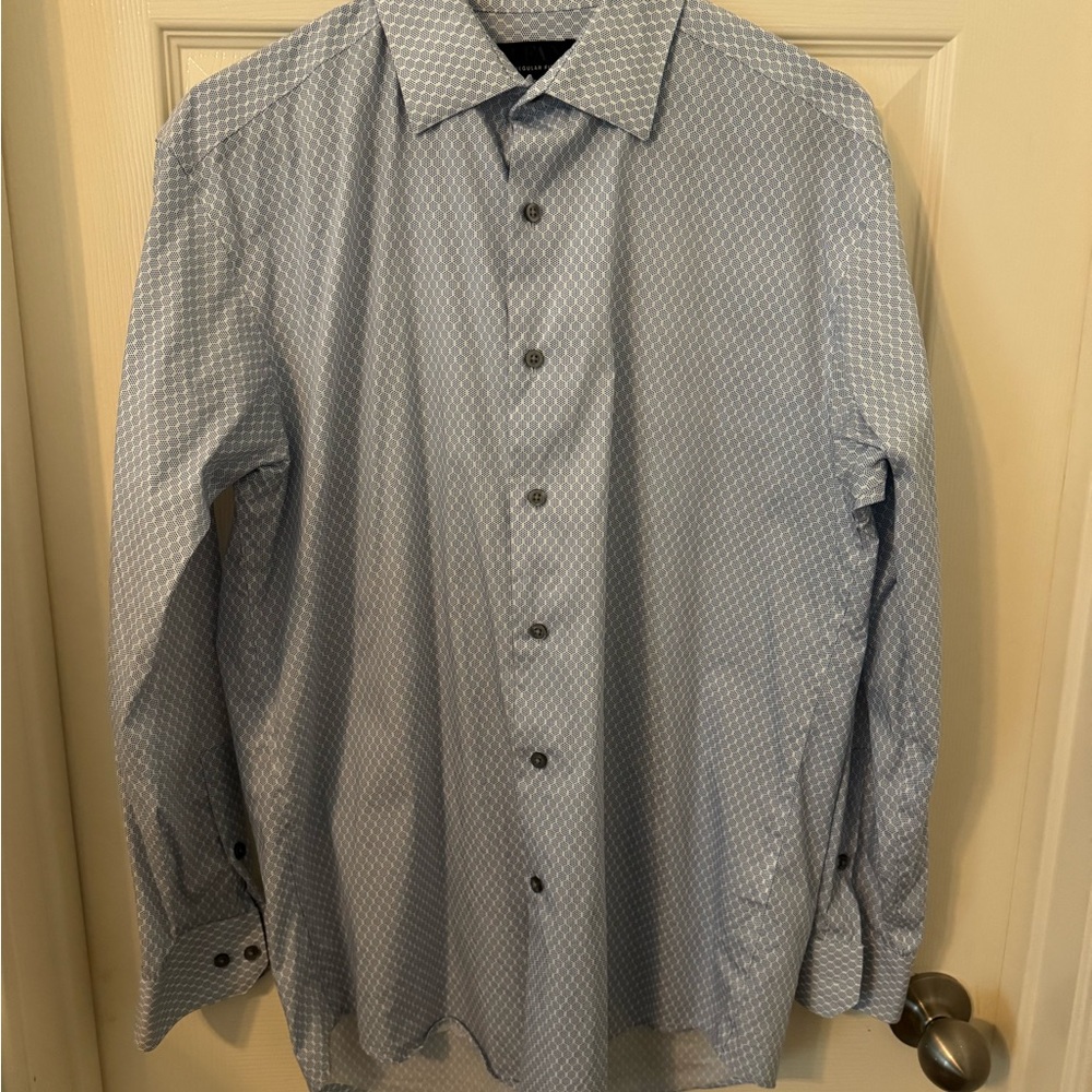 Alfani Blue Dress Shirt Classic Professional Style